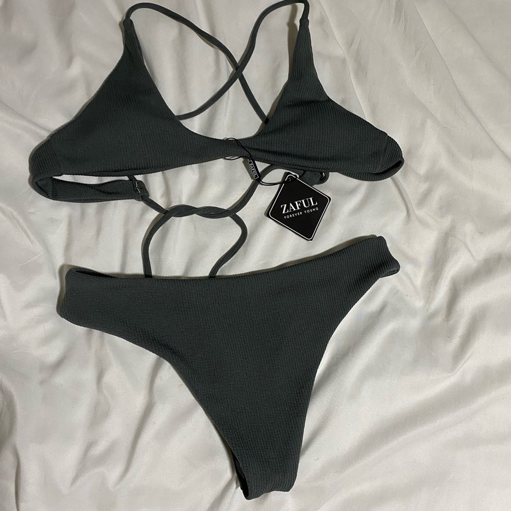 Zaful Women's Dark gray Bikini Set